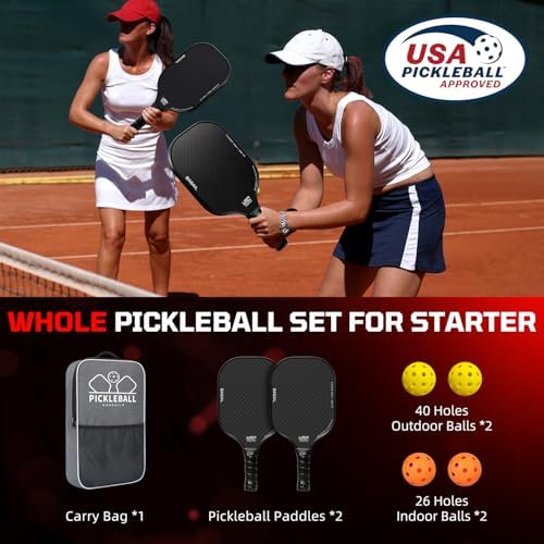 BAGAIL USAPA Approved Pickleball Paddles Set for Traction and Stability | Lightweight BAGAIL Pickleball Rackets with 4