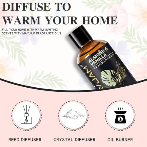 MAYJAM Sandalwood Essential Oil - Pure Fragrance Oil for Diffuser and Soap Candle Making, Ideal for Home and Office, 10
