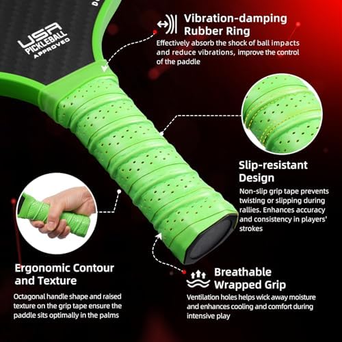 BAGAIL USAPA Approved Pickleball Paddles Set for Traction and Stability | Lightweight BAGAIL Pickleball Rackets with 4