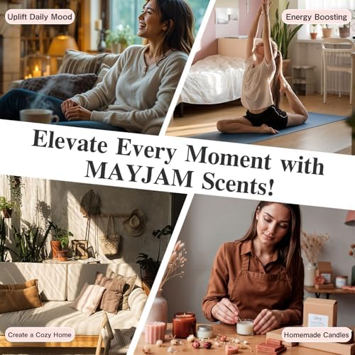 MAYJAM Sandalwood Essential Oil - Pure Fragrance Oil for Diffuser and Soap Candle Making, Ideal for Home and Office, 10