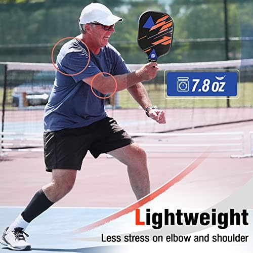 USAPA Approved Lightweight Pickleball Rackets for Casual Players | Durable Fiberglass Surface Picks with Polypropylene