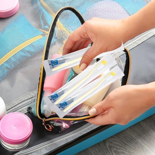 Meekoo 200 Set Disposable Toothbrush with Toothpaste Individually Wrapped Travel Kit for Homeless Nursing Home and Trave
