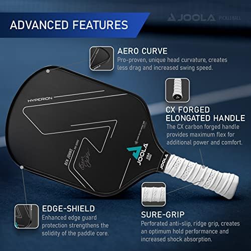 JOOLA Professional Pickleball Paddles - Raw Carbon Fiber Surface - Built for Spin, Speed & Control - Tournament-Level JO
