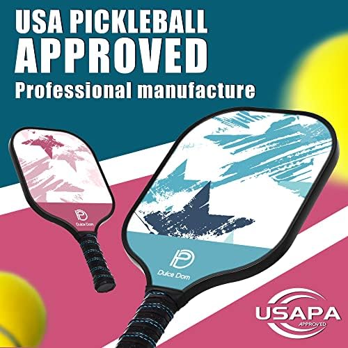 DULCE DOM USAPA Approved Fiberglass/Carbon Fiber Pickleball Paddles Set of 4 for Training | DULCE DOM 4 Indoor Outdoor