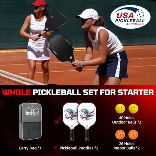 BAGAIL USAPA Approved Pickleball Paddles Set for Traction and Stability | Lightweight BAGAIL Pickleball Rackets with 4