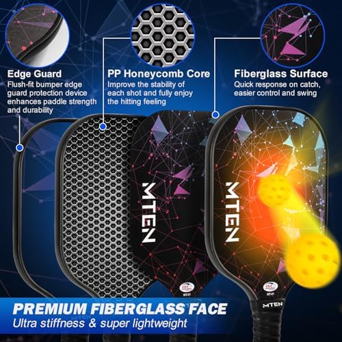 USAPA Approved Fiberglass Surface Pickleball Set for Men and Women Global Recycled Standard