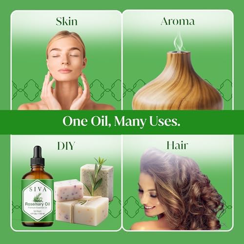 Siva 100% Natural Eucalyptus Essential Oil - 4 Fl Oz – Diffuser and Skin Care - Perfect for Aromatherapy and Hair Care