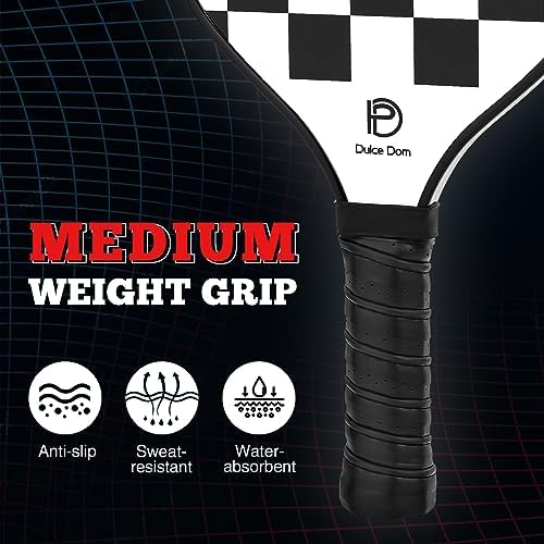 DULCE DOM USAPA Approved Fiberglass/Carbon Fiber Pickleball Paddles Set of 4 for Training | DULCE DOM 4 Indoor Outdoor