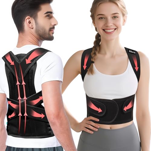 Upgraded Posture Corrector Back Brace for Men and Women | Adjustable Full Back Support for Posture Improving and Pain R