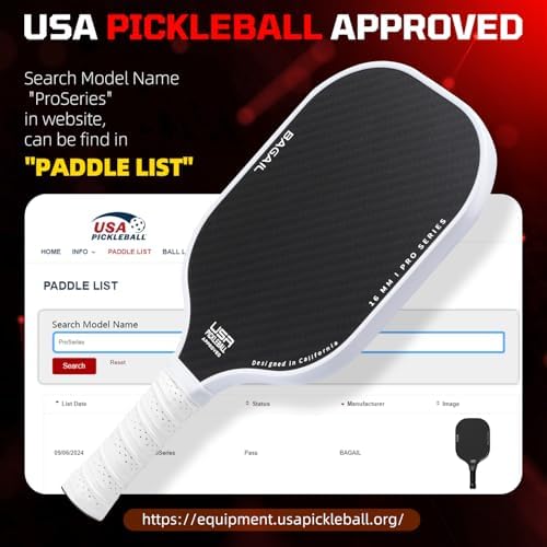 BAGAIL USAPA Approved Pickleball Paddles Set for Traction and Stability | Lightweight BAGAIL Pickleball Rackets with 4