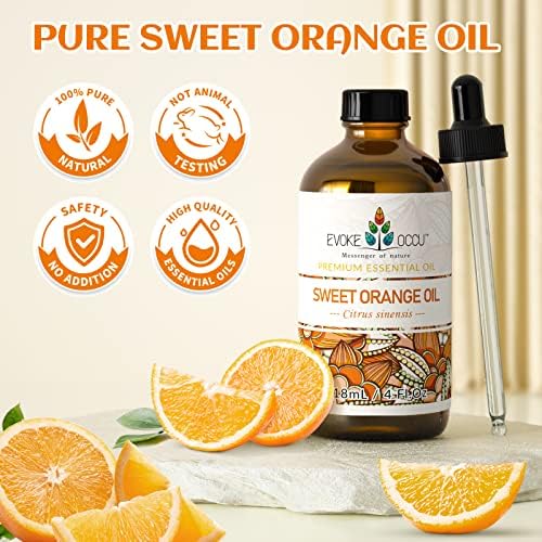 Evoke Occu Geranium and Sweet Orange Essential Oils for Stress Relief and Fresh Aroma - Perfect for Daily Use - 4 Fl Oz