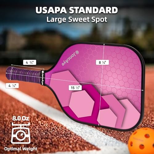 JoncAye USAPA Approved Pickleball Paddles Set of 4 for Adults, Men, Women, and Kids with Balls and Bag JoncAye USAPA App
