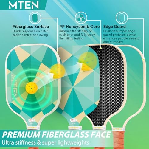 USAPA Approved Fiberglass Surface Pickleball Set for Men and Women Global Recycled Standard