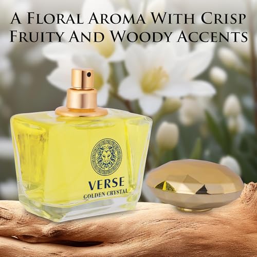 Verse Golden Crystal for Women - Floral Fruity Fragrance - Elegant 100ml Bottle Verse Golden Crystal for Women - Top N