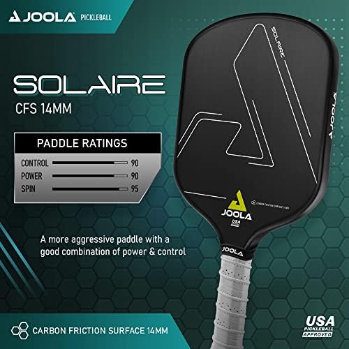 JOOLA Professional Pickleball Paddles - Raw Carbon Fiber Surface - Built for Spin, Speed & Control - Tournament-Level JO