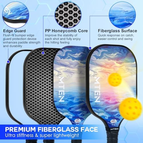 USAPA Approved Fiberglass Surface Pickleball Set for Men and Women Global Recycled Standard
