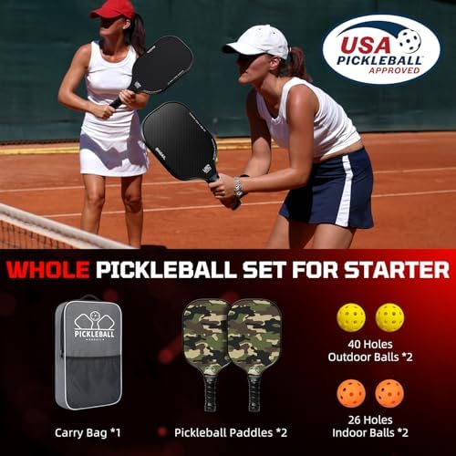 BAGAIL USAPA Approved Pickleball Paddles Set for Traction and Stability | Lightweight BAGAIL Pickleball Rackets with 4