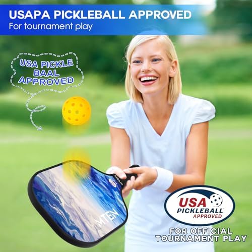 USAPA Approved Fiberglass Surface Pickleball Set for Men and Women Global Recycled Standard