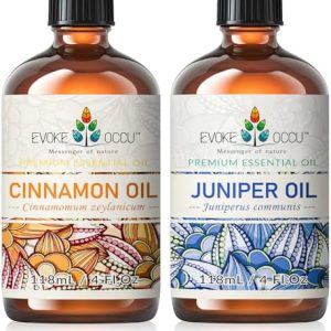 EVOKE OCCU Cinnamon Essential Oil and Juniper Essential Oil for Relaxation - Stress Relief and Muscle Pain Relief - 4 Fl