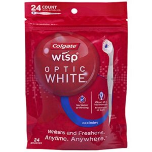Colgate Optic White Wisp Disposable Mini Toothbrush - Cool Mint, 24 Count - Oral Hygiene, Travel, Family Care - Whitenin