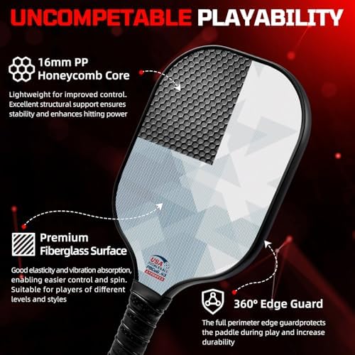 BAGAIL USAPA Approved Pickleball Paddles Set for Traction and Stability | Lightweight BAGAIL Pickleball Rackets with 4