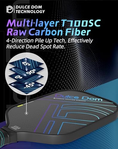 DULCE DOM USAPA Approved Fiberglass/Carbon Fiber Pickleball Paddles Set of 4 for Training | DULCE DOM 4 Indoor Outdoor