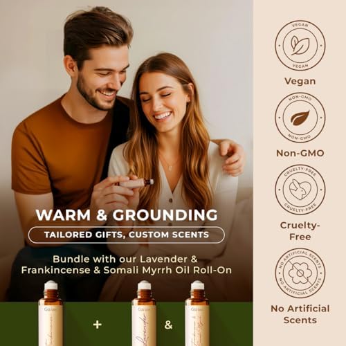 Gya Labs Frankincense & Somali Myrrh Essential Oil Roll On - Convenience - Camping Enthusiasts - Aromatherapy Relief, Cl