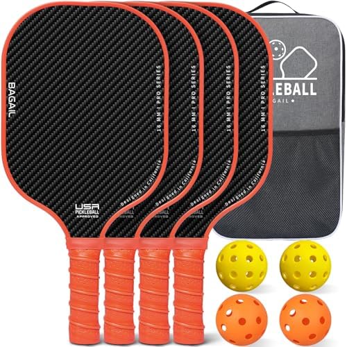 BAGAIL USAPA Approved Pickleball Paddles Set for Traction and Stability | Lightweight BAGAIL Pickleball Rackets with 4