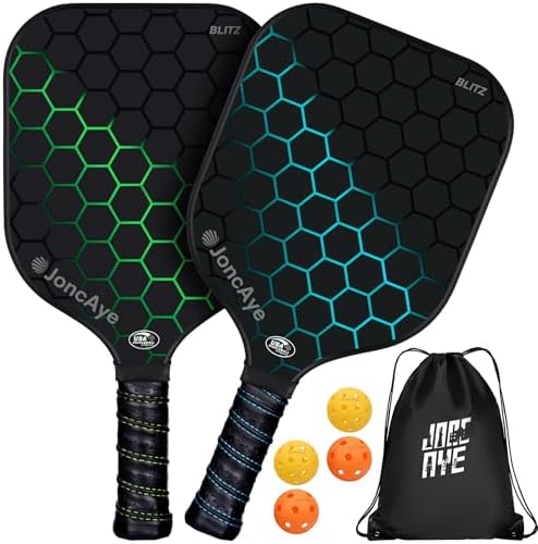 JoncAye USAPA Approved Pickleball Paddles Set of 4 for Adults, Men, Women, and Kids with Balls and Bag JoncAye USAPA App