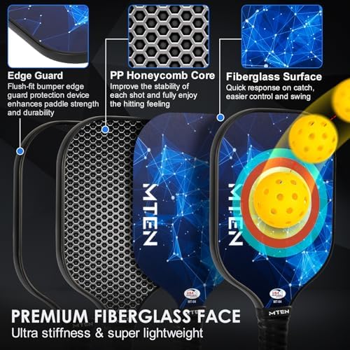 USAPA Approved Fiberglass Surface Pickleball Set for Men and Women Global Recycled Standard