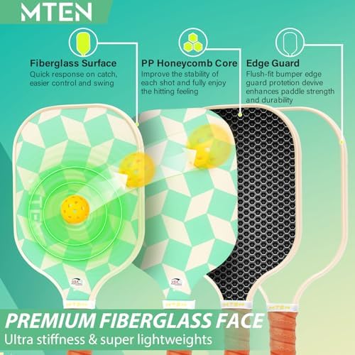 USAPA Approved Fiberglass Surface Pickleball Set for Men and Women Global Recycled Standard