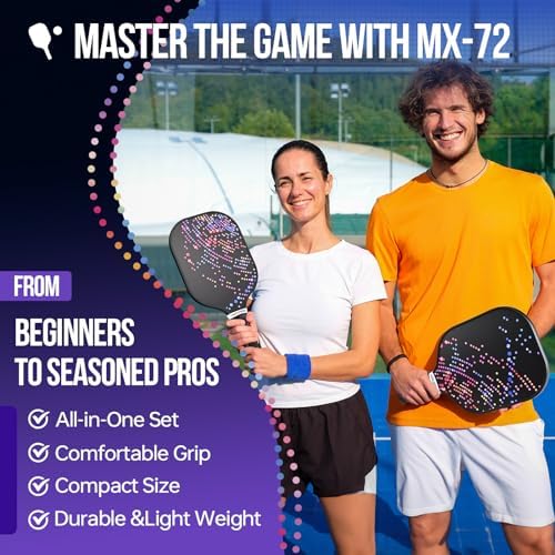 USAPA Approved Lightweight Pickleball Rackets for Casual Players | Durable Fiberglass Surface Picks with Polypropylene