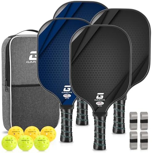 GaryE Carbon Fiber Pickleball Paddles for Adults and Teenagers | GaryE Lightweight USAPA Approved Pickleball Rackets Se