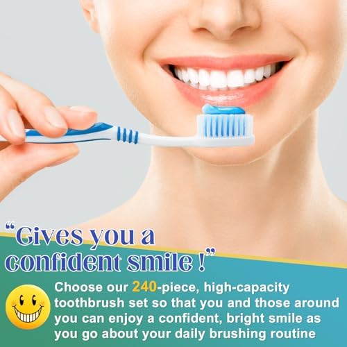 Bulk Disposable Travel Toothbrushes Pack - Soft Bristle Good Cleaning for Kids, Adult & Elderly | 50 Pcs Individually W