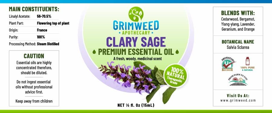 Grimweed Apothecary USDA Organic Cinnamon Essential Oil - Therapeutic Grade - 15mL - Diffuser Oil - 100% All Natural - w