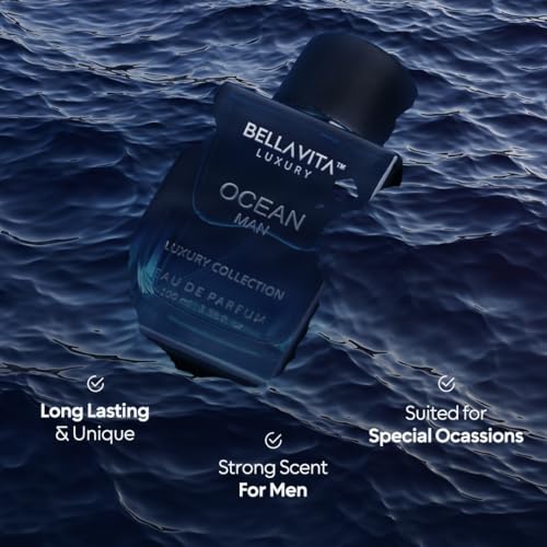 BellaVita Men's Long-Lasting Eau De Parfum | Natural Notes for Men | |4 fl.oz | Fresh Perfume | Oriental Fragrance