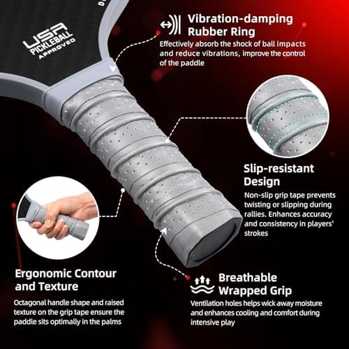 BAGAIL USAPA Approved Pickleball Paddles Set for Traction and Stability | Lightweight BAGAIL Pickleball Rackets with 4