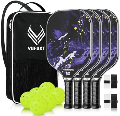 USAPA Approved Carbon Fiber Surface Pickle Ball Paddles Set - Ideal for Beginners' Training and Game (Blue) | Lightweig