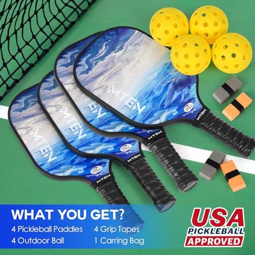 USAPA Approved Fiberglass Surface Pickleball Set for Men and Women Global Recycled Standard