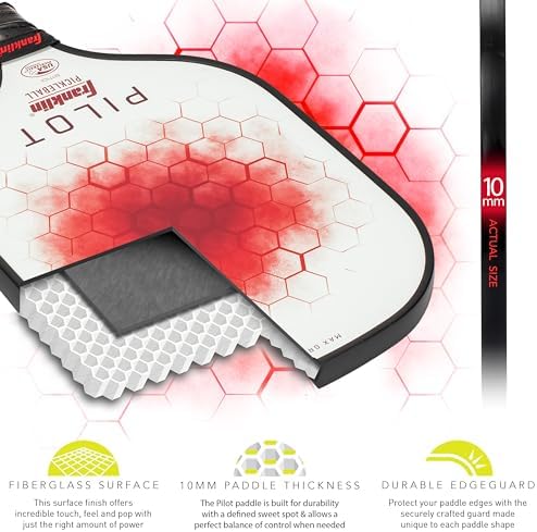 Franklin Sports Pilot Polypropylene Core Pickleball Paddle for Adults | Official USA Pickleball Paddle by Franklin Spor