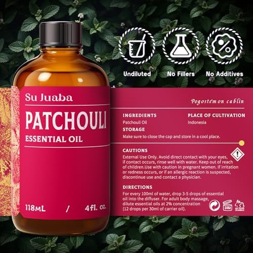 Sujuaba Sandalwood Oil for Diffuser and Skincare 4 Fl Oz - 100% Natural Aromatherapy Oil - Perfect for Relaxation and DI