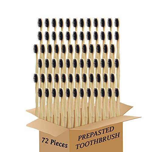 Bamboo Disposable Toothbrush Prepasted Soft Bristles for Travel | Bamboo Toothbrush Prepasted Disposables Oral Hygiene