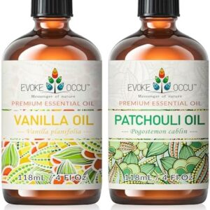 EVOKE OCCU Vanilla and Patchouli Essential Oil - 4 Fl Oz for Stress Relief and Relaxation