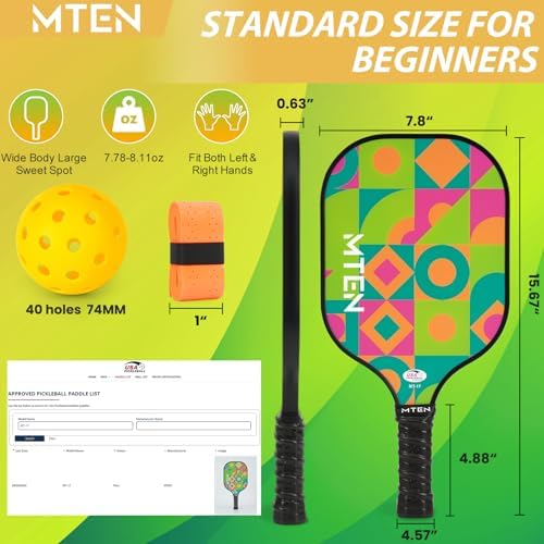 USAPA Approved Fiberglass Surface Pickleball Set for Men and Women Global Recycled Standard