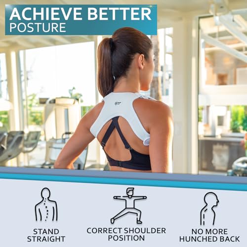 Upper Back Posture Corrector - for Women and Men - Support Brace and Straightener - Rounded Shoulder Alignment - Discree