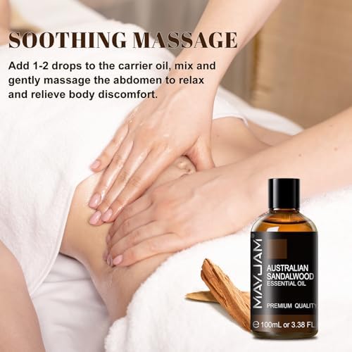 MAYJAM Indian Sandalwood Essential Oils for Skin Care and Hair Care - 100ml MAYJAM Indian Sandalwood Essential Oils fo