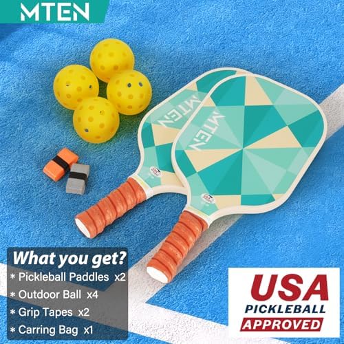 USAPA Approved Fiberglass Surface Pickleball Set for Men and Women Global Recycled Standard