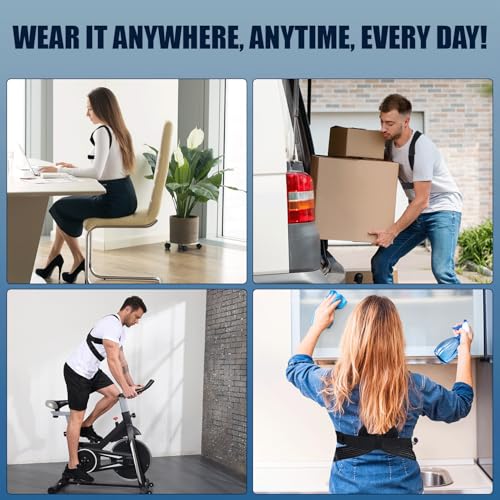 Adjustable Back Brace for Back, Neck and Shoulder Pain Relief - Posture Corrector for Men and Women | Scoliosis, Hunchb