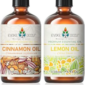 Evoke Occu Cinnamon and Lemon Essential Oils for Men - Relaxing at Home and Work - 4 Fl Oz Evoke Occu Cinnamon and Lemon