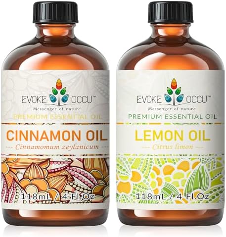 Evoke Occu Cinnamon and Lemon Essential Oils for Men - Relaxing at Home and Work - 4 Fl Oz Evoke Occu Cinnamon and Lemon